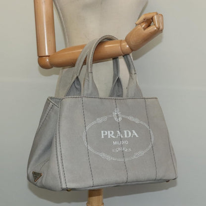 Prada Canapa Tote Canvas, GRAY, CANVAS, Tote bag