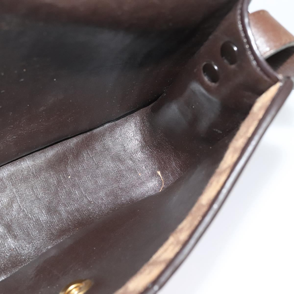 Christian Dior Vintage Trotter Flap Shoulder Bag Canvas, BROWN, CANVAS, Shoulder bag