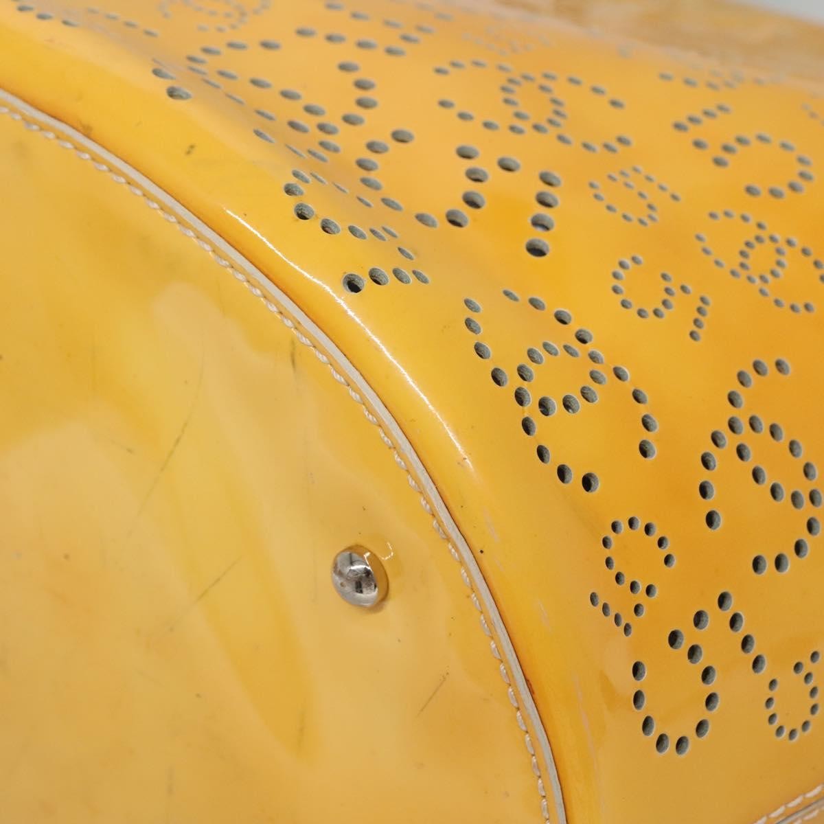 Chanel CC No.5 Shopping Tote Perforated Patent, YELLOW, PATENT_LEATHER, Tote bag