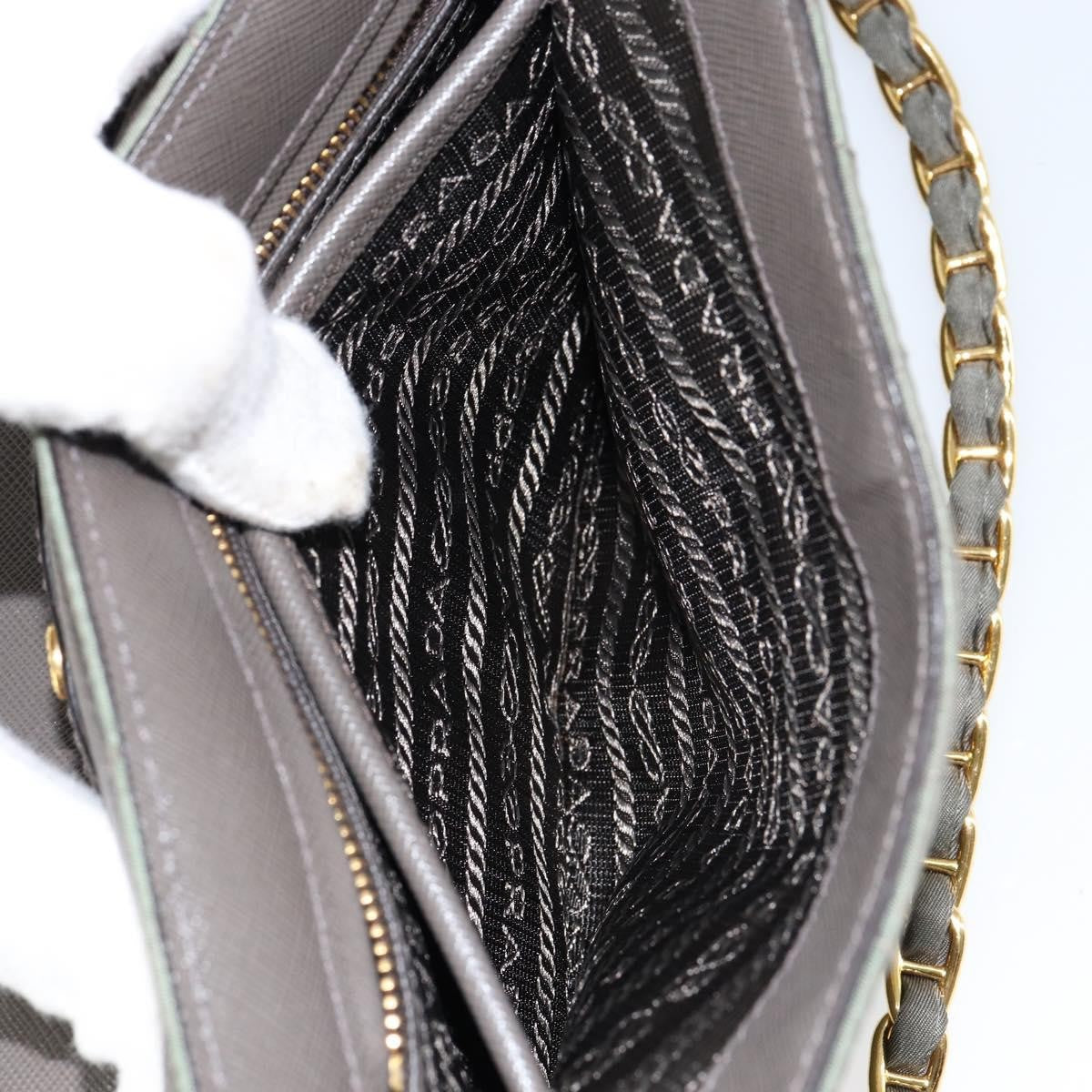 Prada Pushlock Chain Flap Bag Quilted Tessuto, KHAKI, NYLON, Shoulder bag