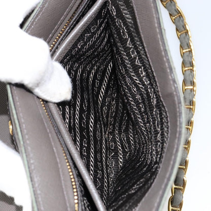 Prada Pushlock Chain Flap Bag Quilted Tessuto, KHAKI, NYLON, Shoulder bag