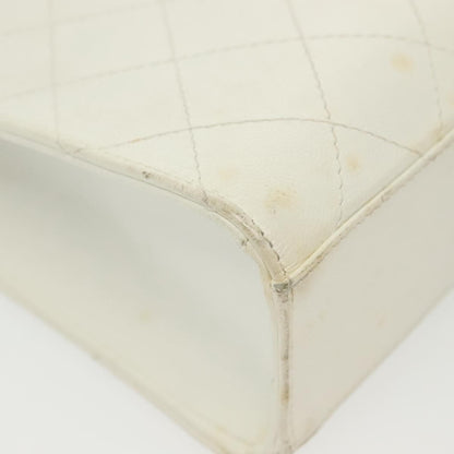 Chanel CC Shoulder Bag Quilted Caviar, WHITE, LEATHER, Shoulder bag