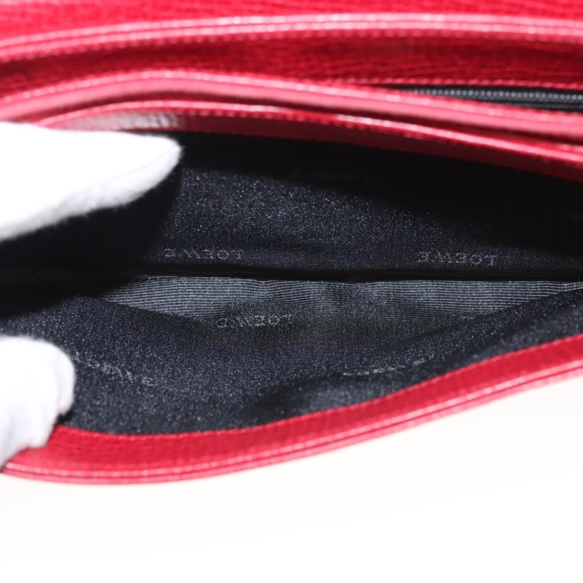 Loewe Anagram Shoulder Bag Leather, RED, SUEDE, Shoulder bag