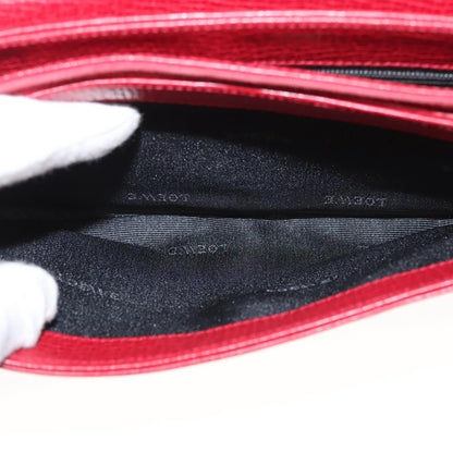 Loewe Anagram Shoulder Bag Leather, RED, SUEDE, Shoulder bag