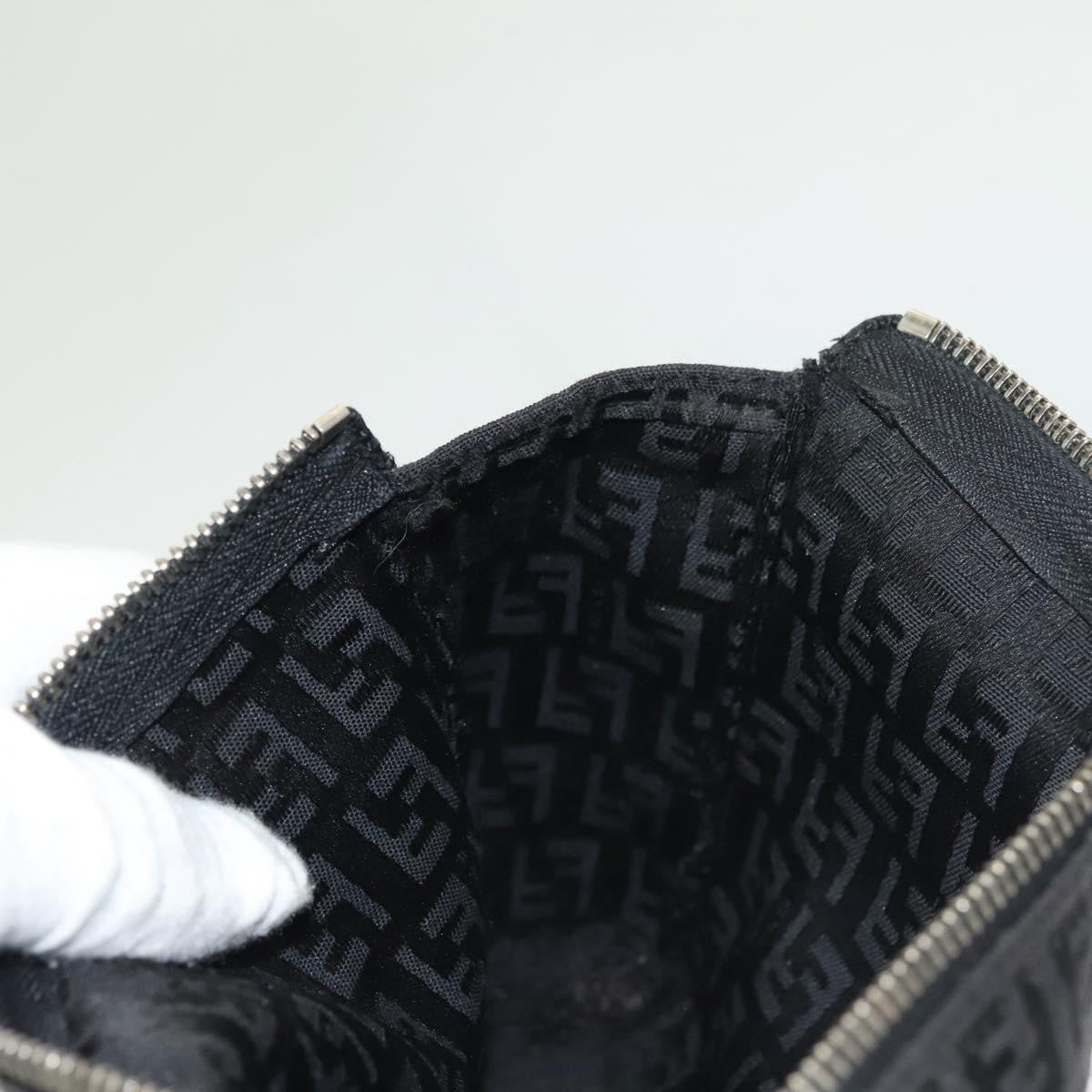 Fendi FF Logo Pouch Canvas, BLACK, CANVAS, Clutche & pouche