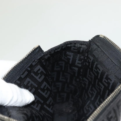 Fendi FF Logo Pouch Canvas, BLACK, CANVAS, Clutche & pouche