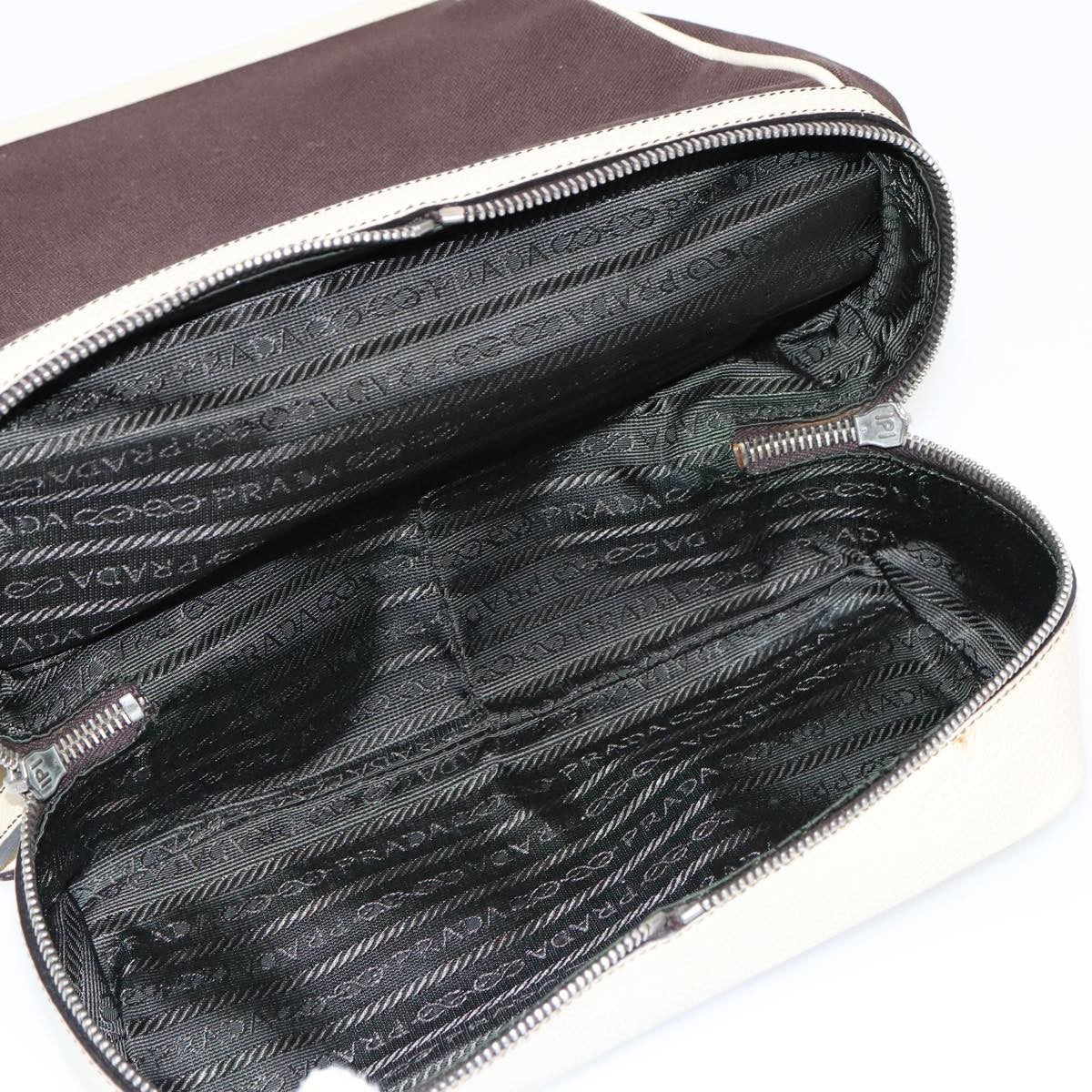 Prada Vintage Handbag Canvas, BROWN, CANVAS, Handbag