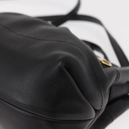 Salvatore Ferragamo W Chain Tote Leather, BLACK, LEATHER, Handbag