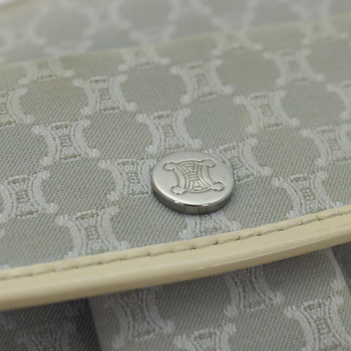 Celine Vintage Macadam Shoulder Bag Canvas and Leather, GRAY, CANVAS, Shoulder bag