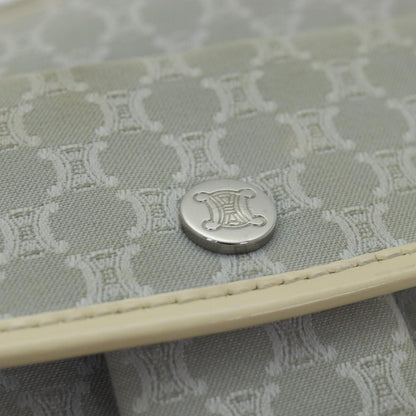 Celine Vintage Macadam Shoulder Bag Canvas and Leather, GRAY, CANVAS, Shoulder bag