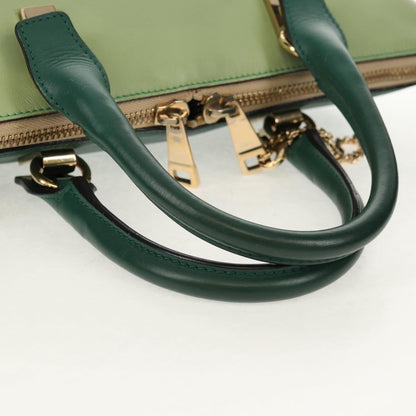 Chloe Bicolor Baylee Satchel Leather, GREEN, LEATHER, Handbag