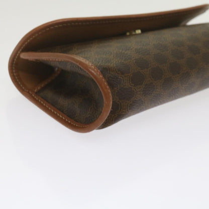 Celine Macadam Pochette Canvas and Leather, BROWN, CANVAS, Clutche & pouche