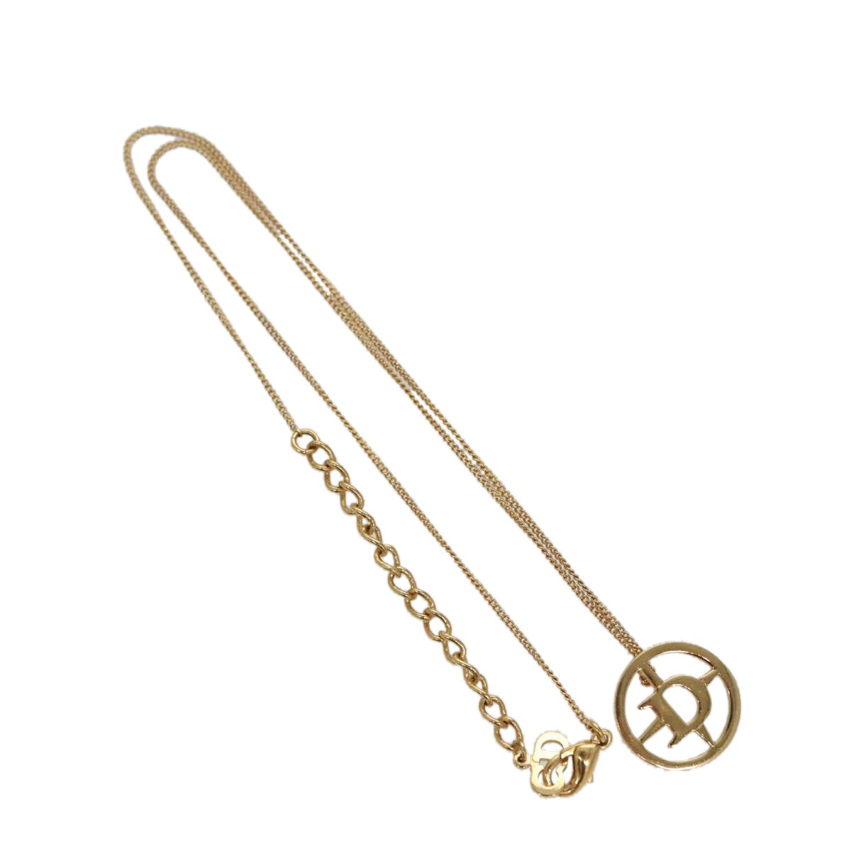 Christian Dior D logo Pendant Necklace Metal, GOLD, METAL, Necklace