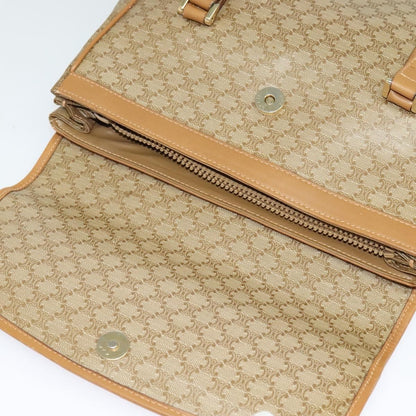 Celine Vintage Macadam Handbag Canvas, BEIGE, CANVAS, Handbag