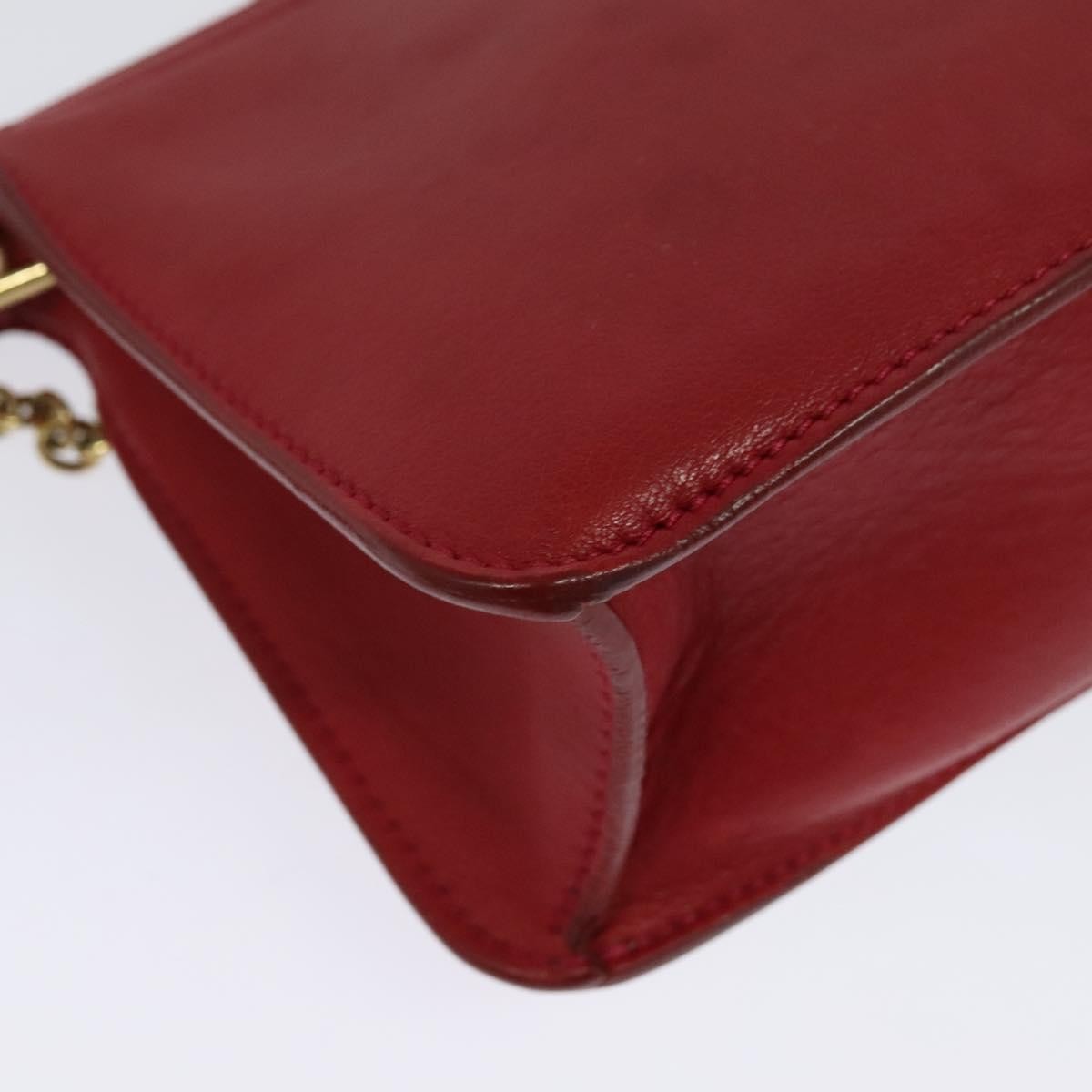 Celine Shoulder Bag Leather, RED, LEATHER, Shoulder bag