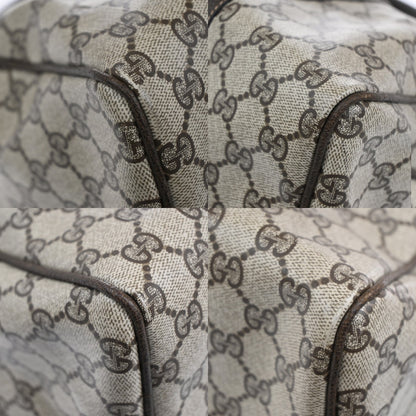 Gucci Vintage Web Boston Bag GG Coated Canvas, BROWN, PVC, Handbag