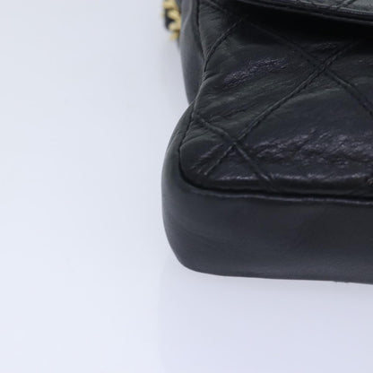 Chanel Vintage Flap Waist Bag Leather, BLACK, LEATHER, Clutche & pouche