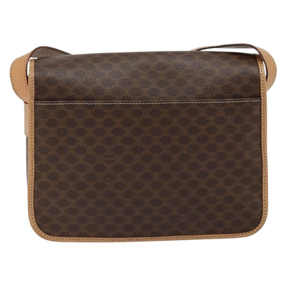 Celine Vintage Macadam Shoulder Bag Canvas and Leather, BROWN, CANVAS, Shoulder bag