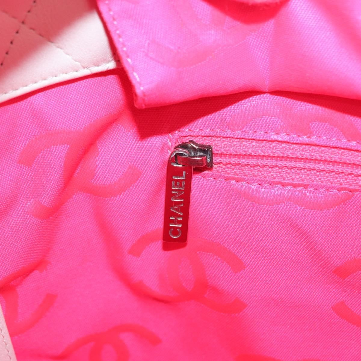 Chanel Cambon Tote Quilted Leather, WHITE, LEATHER, Tote bag