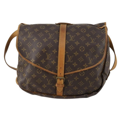 Louis Vuitton Saumur Handbag Monogram Canvas, BROWN, CANVAS, Shoulder bag