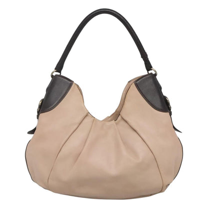 Salvatore Ferragamo Gancini Hobo Leather, BEIGE, LEATHER, Handbag