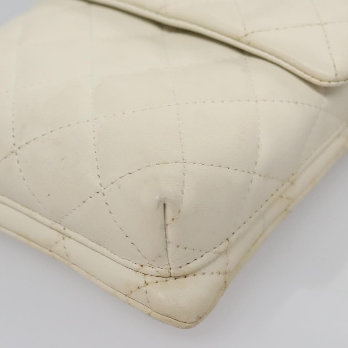 Chanel Cambon Crossbody Bag Quilted Leather, WHITE, LEATHER, Shoulder bag