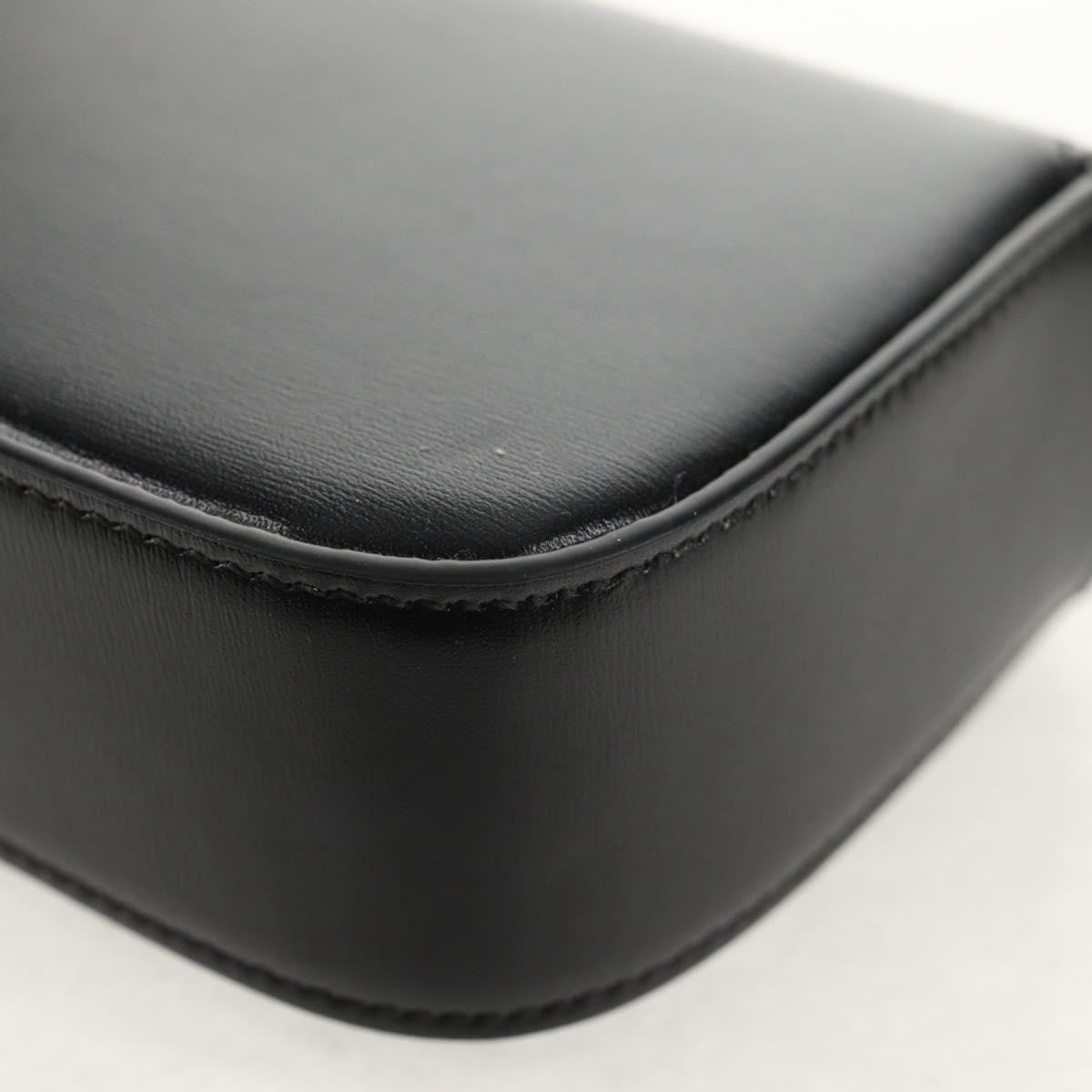 Celine Vintage Triomphe Shoulder Bag Leather, Black, Leather, Handbag