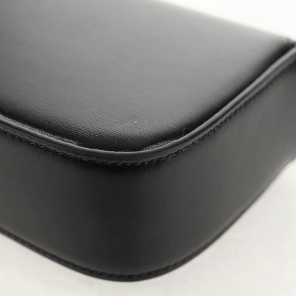 Celine Vintage Triomphe Shoulder Bag Leather, Black, Leather, Handbag