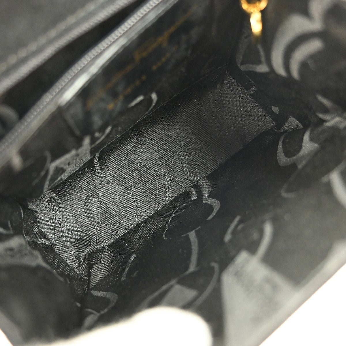 Salvatore Ferragamo Vintage Vara Bow Handle Shoulder Bag Suede, BLACK, SUEDE, Handbag