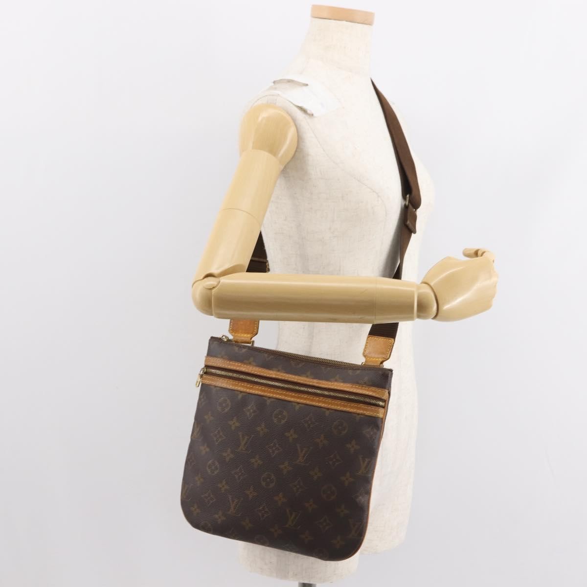 Louis Vuitton Bosphore Pochette Monogram Canvas, BROWN, CANVAS, Shoulder bag
