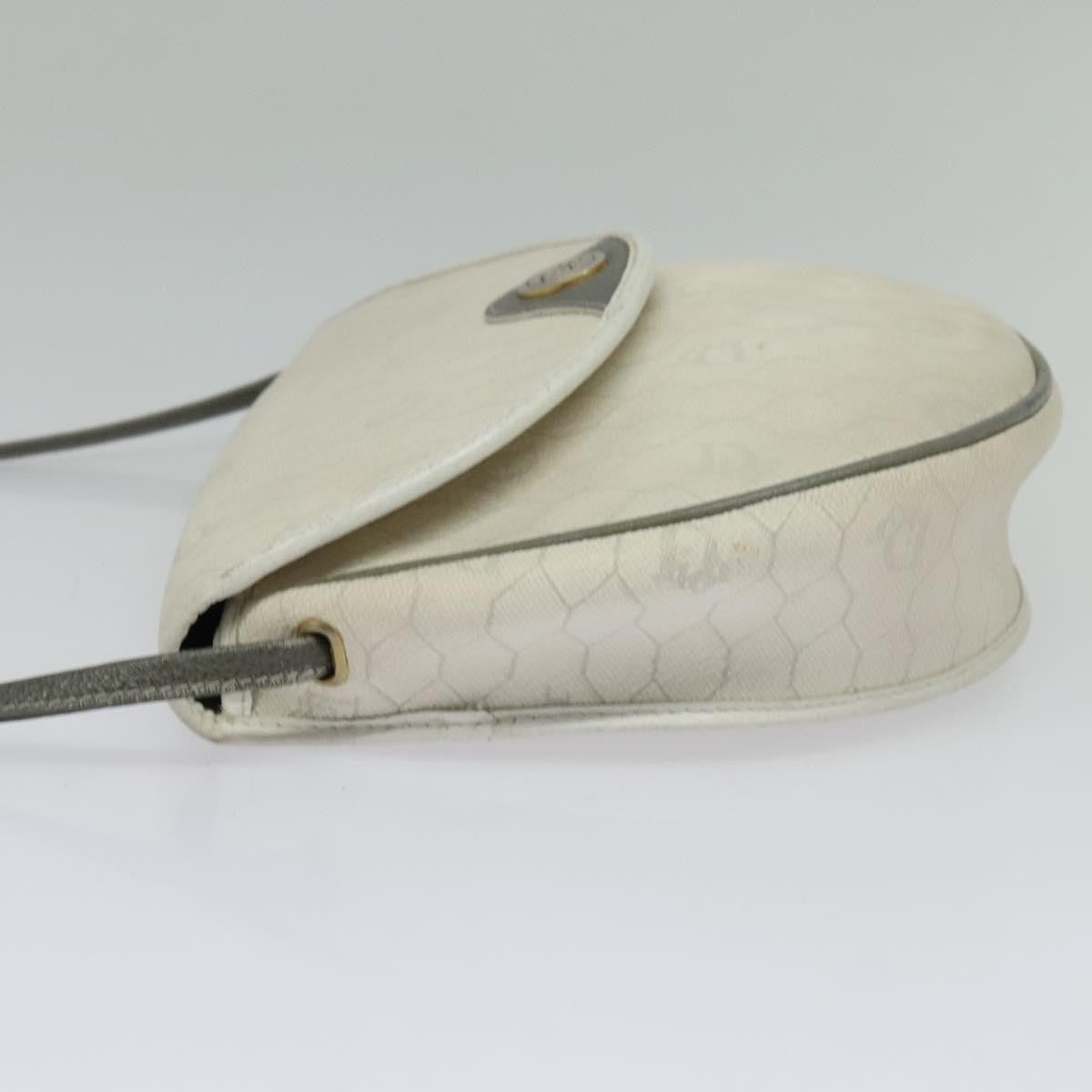 Christian Dior Vintage Honeycomb Shoulder Bag Canvas, WHITE, CANVAS, Shoulder bag