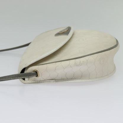 Christian Dior Vintage Honeycomb Shoulder Bag Canvas, WHITE, CANVAS, Shoulder bag