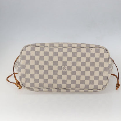 Louis Vuitton Neverfull Tote Damier azur, WHITE, CANVAS, Tote bag