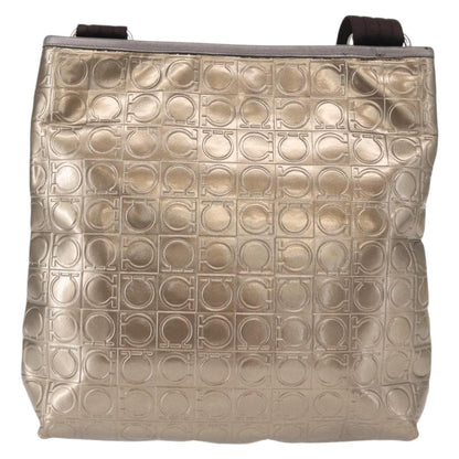 Salvatore Ferragamo Gancini Shoulder Bag Patent Leather, GOLD, PATENT_LEATHER, Shoulder bag