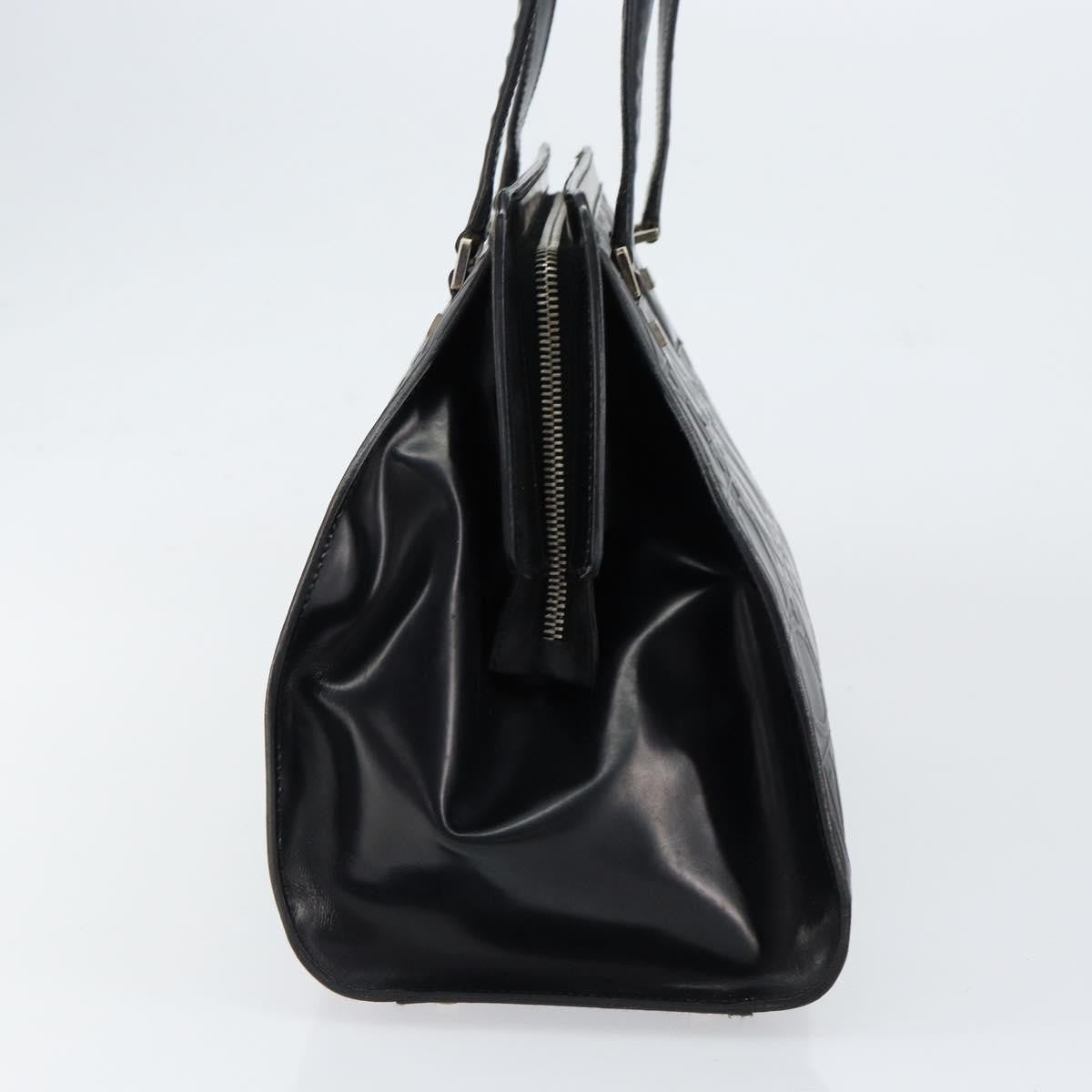 Salvatore Ferragamo Gancini Tote Leather, BLACK, LEATHER, Tote bag