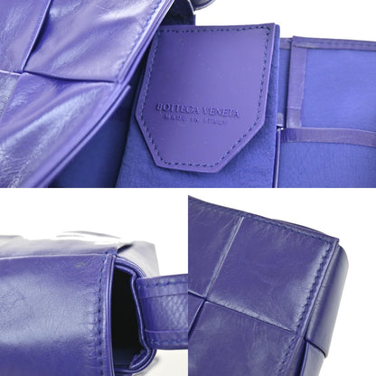 Bottega Veneta Cassette Crossbody Bag Maxi Intrecciato Fringe Leather, PURPLE, LEATHER, Crossbody bag