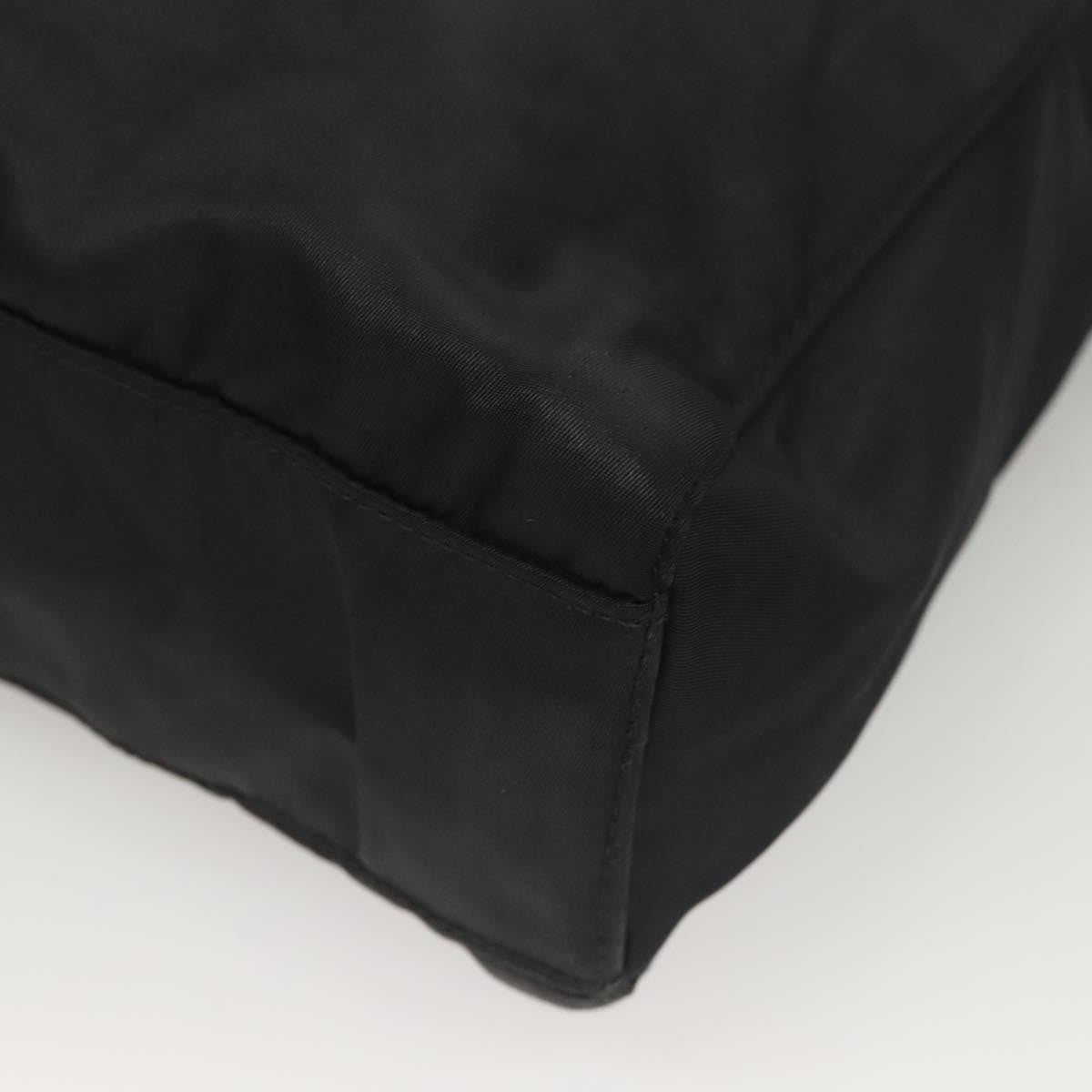 Prada Logo Flat Tote Bag. Nylon Tessuto, BLACK, NYLON, Handbag