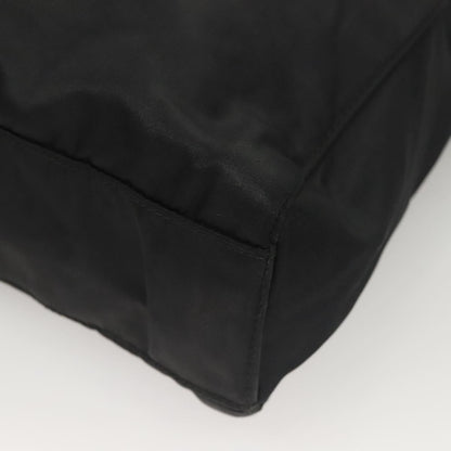 Prada Logo Flat Tote Bag. Nylon Tessuto, BLACK, NYLON, Handbag