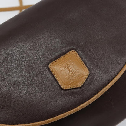 Celine Vintage Shoulder Bag Leather, BROWN, LEATHER, Shoulder bag