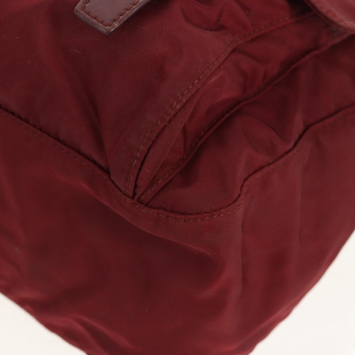 Prada Double Buckle Flap Messenger Bag Tessuto, BURGUNDY, NYLON, Shoulder bag