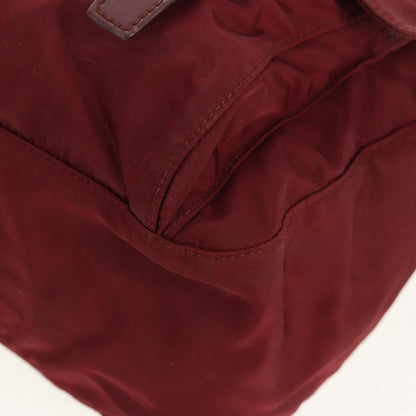 Prada Double Buckle Flap Messenger Bag Tessuto, BURGUNDY, NYLON, Shoulder bag