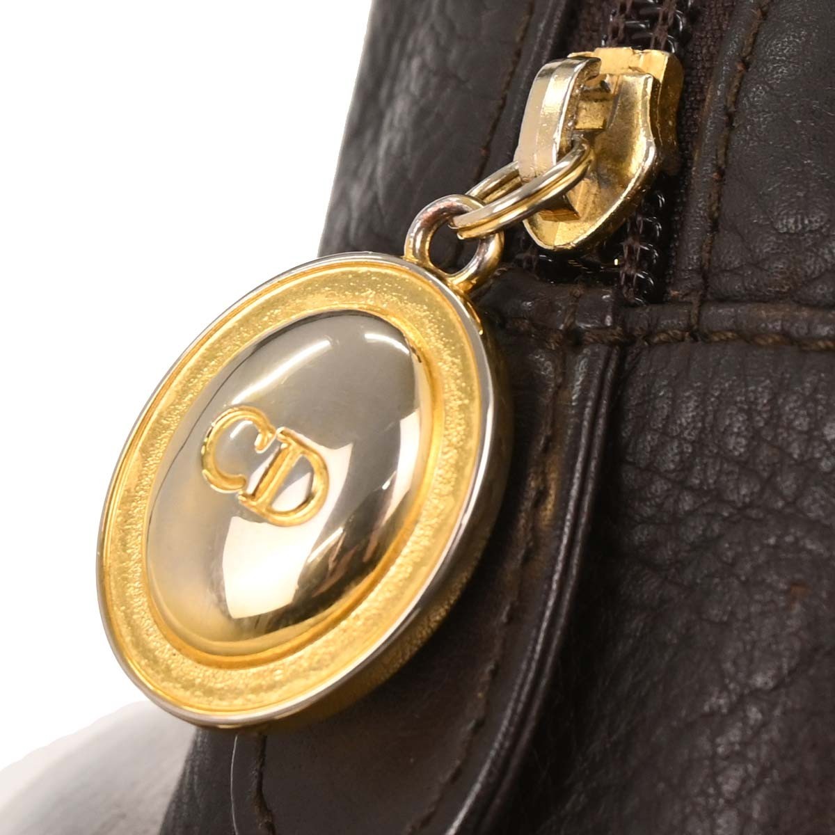 Christian Dior Vintage Handbag Leather, BROWN, LEATHER, Handbag