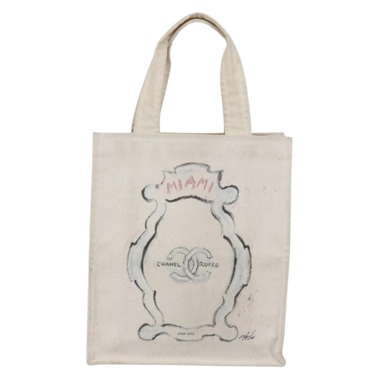 Chanel Cruise Tote Printed Canvas, BEIGE, CANVAS, Tote bag