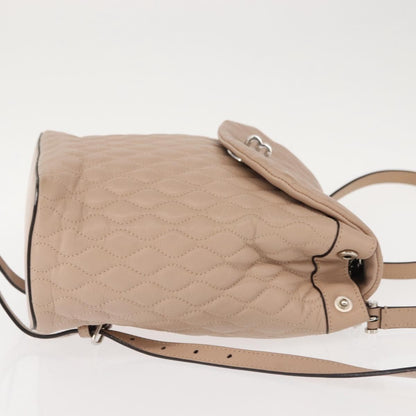 Bally Vintage Backpack Quilted Leather, PINK, LEATHER, Backpack