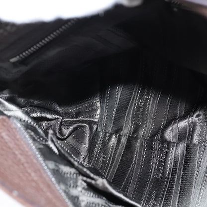 Salvatore Ferragamo Gancini handbag Leather, BROWN, LEATHER, Handbag