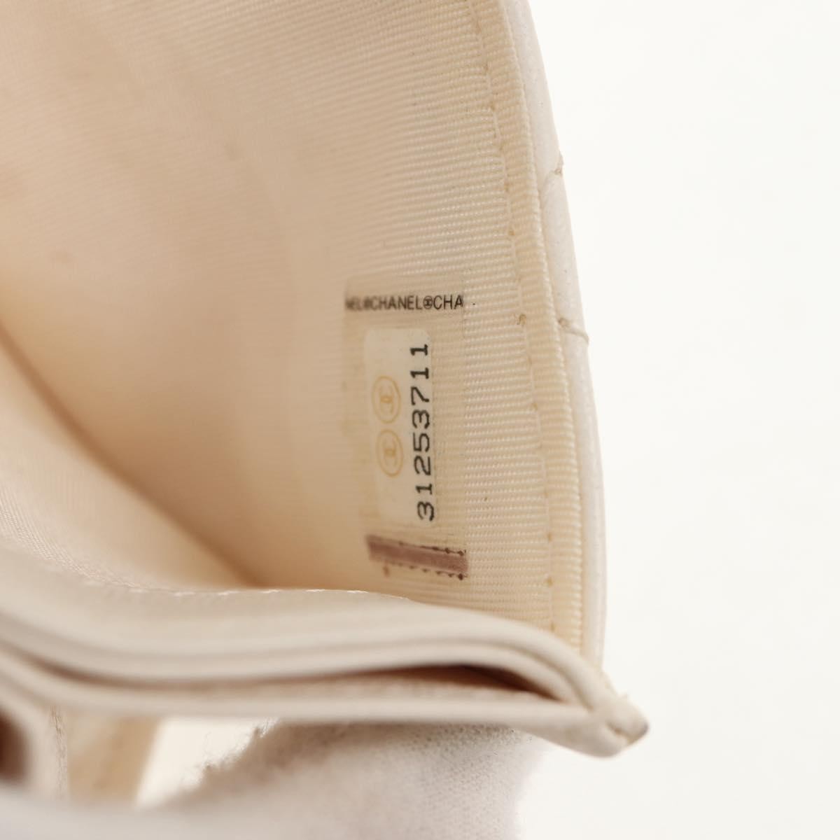 Chanel Camellia Bow Flap Card Holder with Chain Quilted Lambskin, WHITE, LEATHER, Shoulder bag