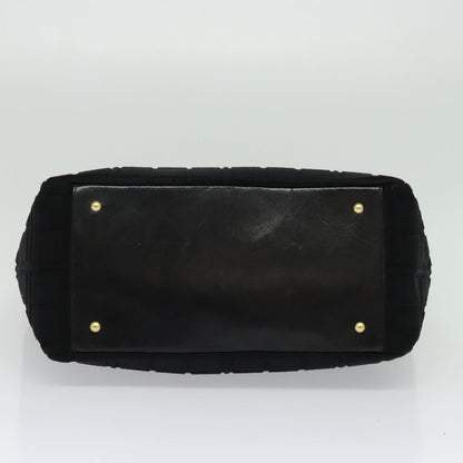 Chanel Chocolate Bar Chain Tote Quilted Jersey, BLACK, COTTON, Tote bag