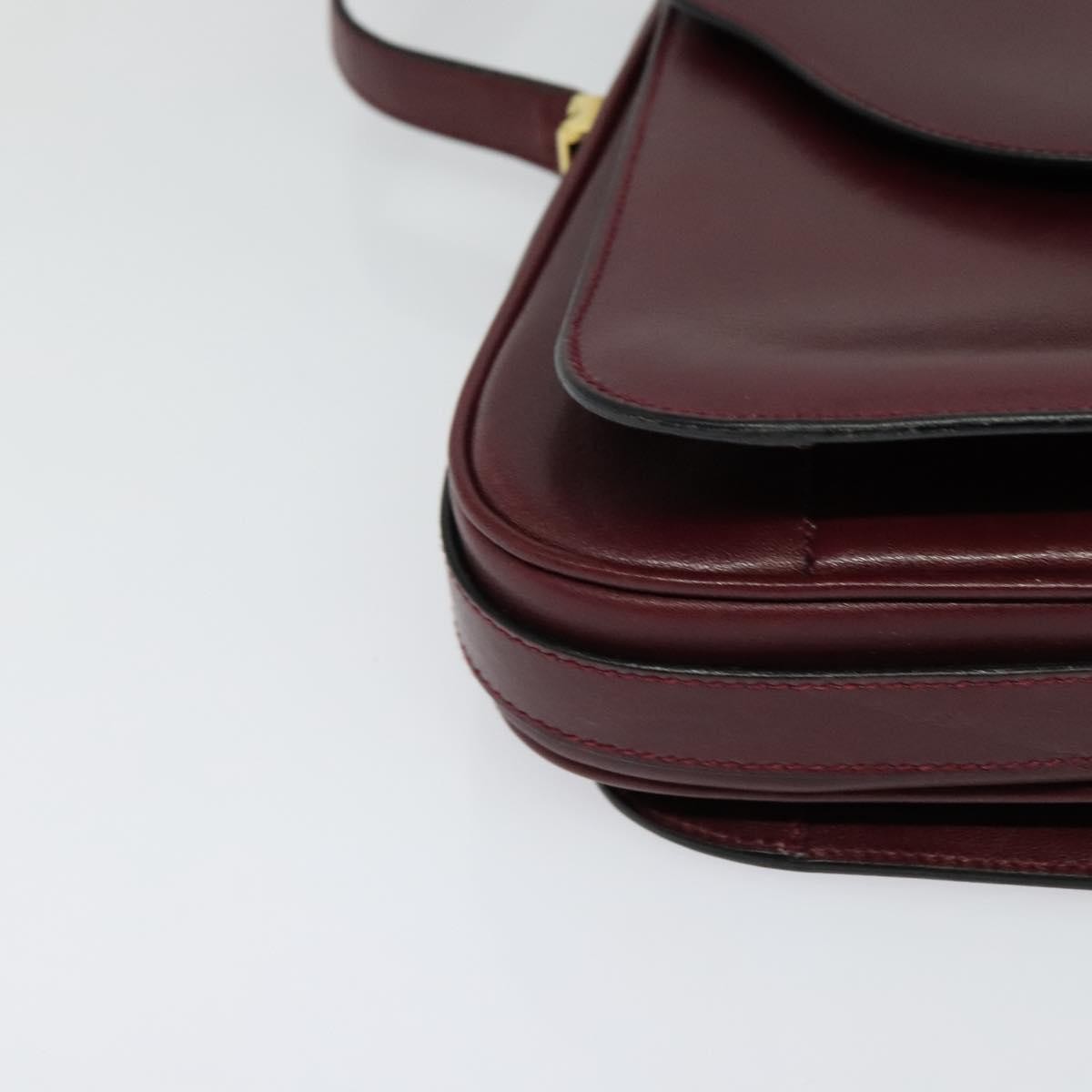 Bally Vintage Shoulder Bag Leather, BURGUNDY, LEATHER, Shoulder bag
