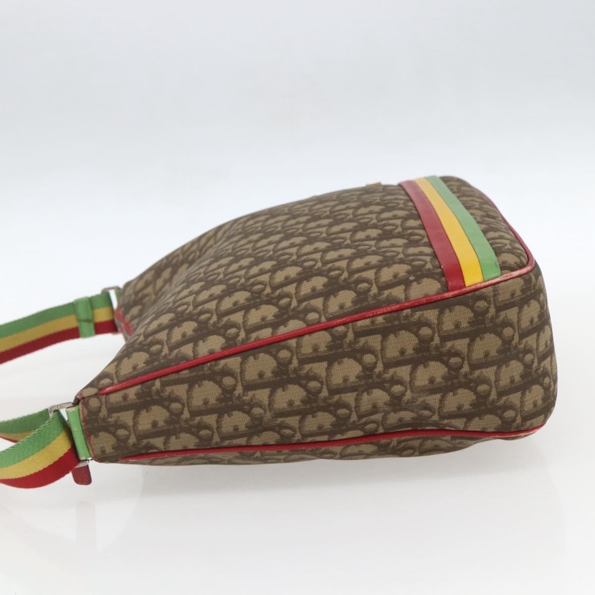 Christian Dior Vintage Rasta Messenger Bag Diorissimo Coated Canvas, BROWN, PVC, Shoulder bag