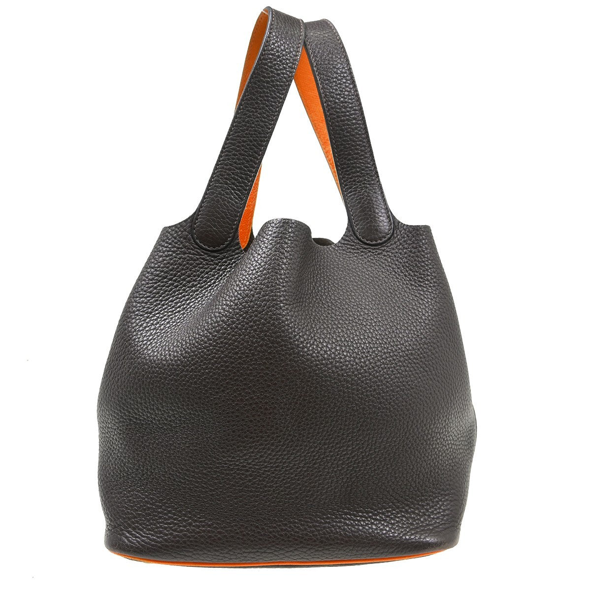 Hermes Picotin Bag Clemence, Brown, Leather, Handbag
